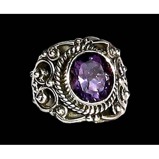 Indian silver jewelry - Indian Amethyst Ring,Silver mens rings