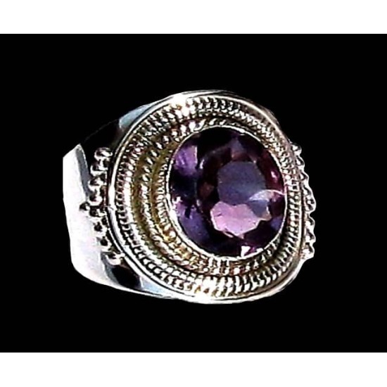 Indian silver jewelry - Indian Amethyst Ring,Silver mens rings