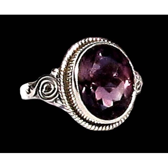 Indian silver jewelry - Indian Amethyst Ring,Indian rings