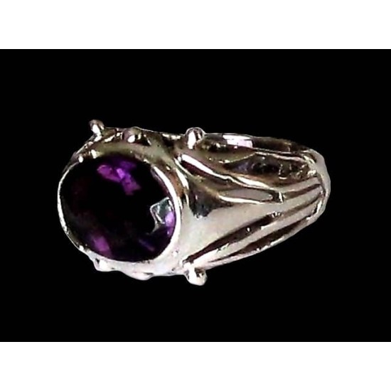 Indian silver jewelry - Indian Amethyst Ring,Silver mens rings