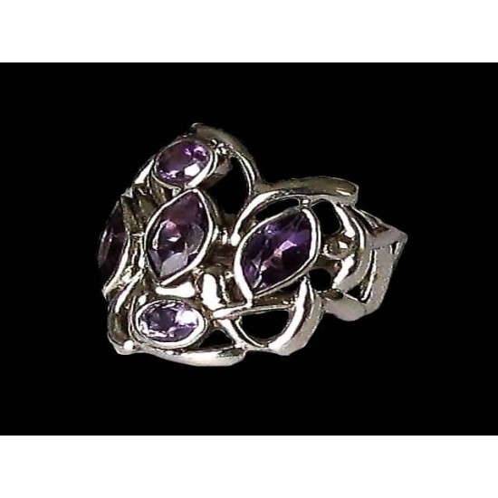 Indian silver jewelry - Indian Amethyst Ring,Indian rings