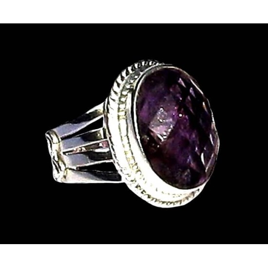 Indian silver jewelry - Indian Amethyst Ring,Silver mens rings