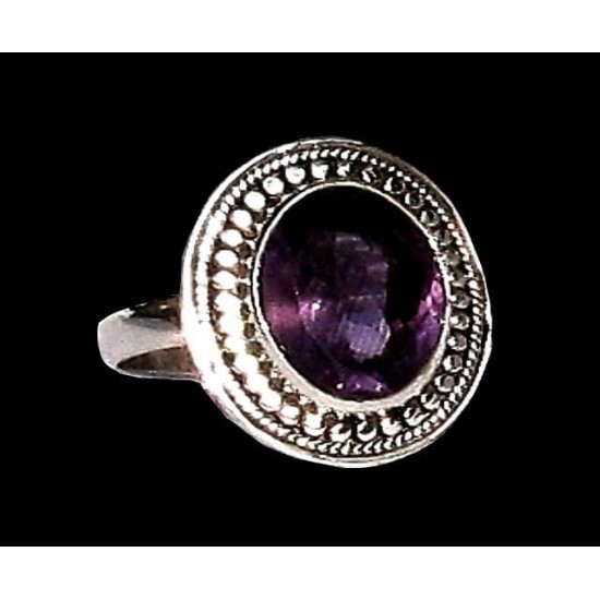 Indian silver jewelry - Indian Amethyst Ring,Indian rings