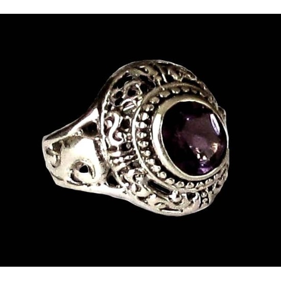 Indian silver jewelry - Indian Amethyst Ring,Silver mens rings