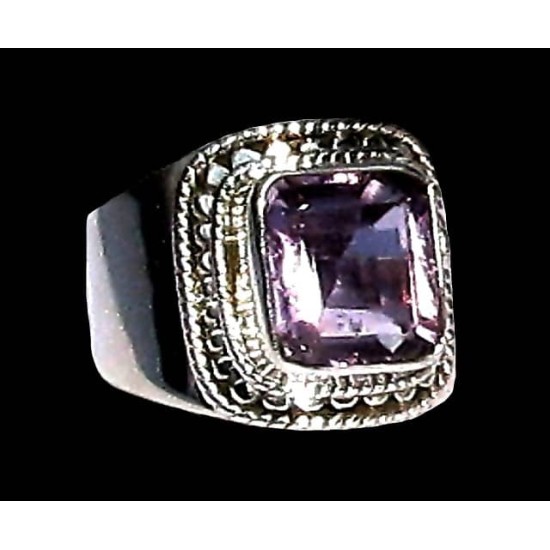 Indian silver jewelry - Indian Amethyst Ring,Silver mens rings