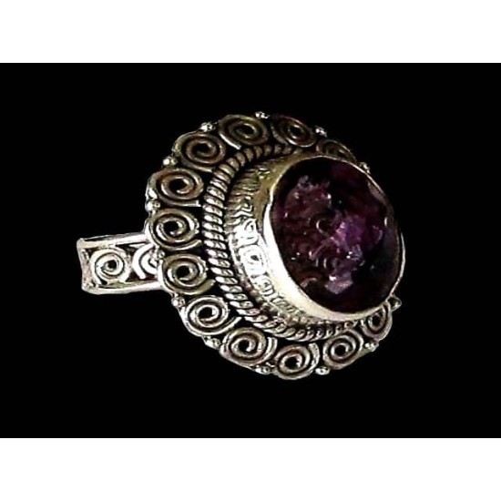 Indian silver jewelry - Indian Amethyst Ring,Indian rings