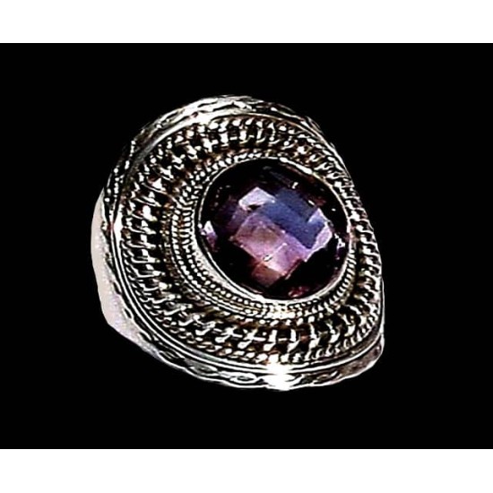 Indian silver jewelry - Indian Amethyst Ring,Indian rings