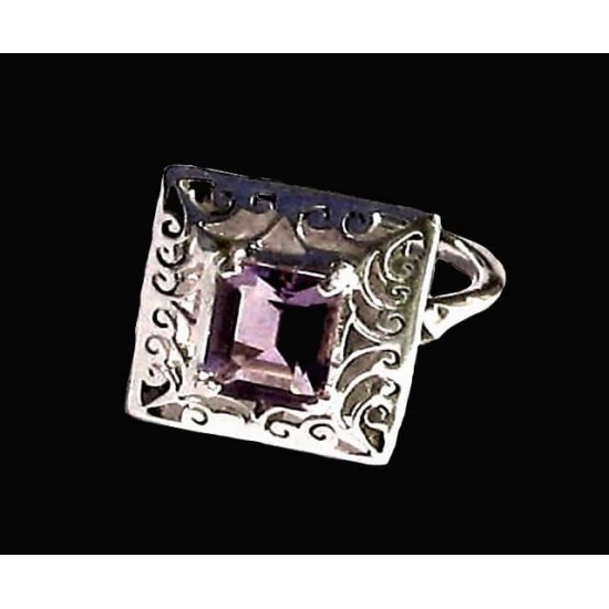 Indian silver jewelry - Indian Amethyst Ring,Indian rings