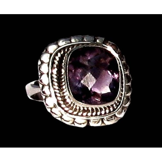 Indian silver jewelry - Indian Amethyst Ring,Indian rings