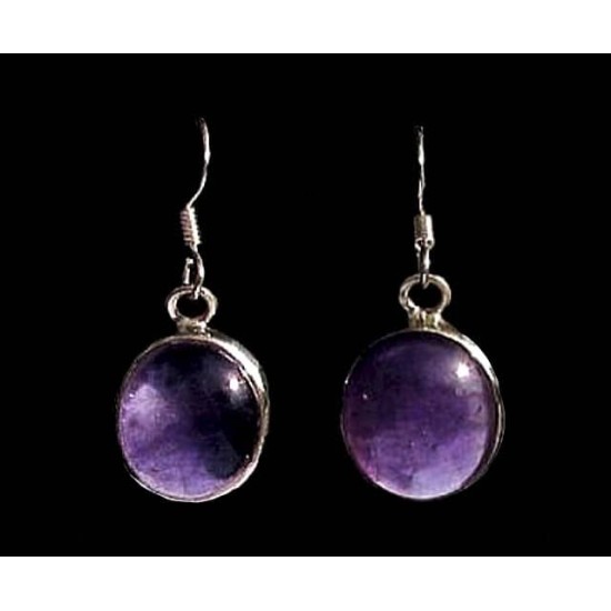 Indian silver jewellery - Earrings Amethyst Indian,Indian Earrings