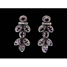 Bijoux indiens argent - Boucles d'Oreilles indiennes Améthyste Bijoux indiens argent - Boucles d'Oreilles indiennes Améthyste