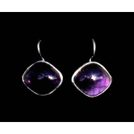 Indian silver jewellery - Earrings Amethyst Indian