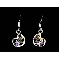 Indian silver jewellery - Earrings Amethyst Indian
