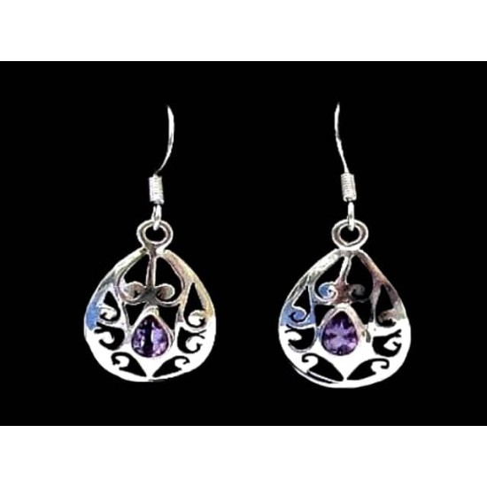 Bijoux indiens argent - Boucles d Oreilles indiennes Améthyste (BO-AM-738) Bijoux indiens argent - Boucles d Oreilles indiennes Améthyste,Boucles d Oreilles indiennes