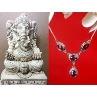 Bijoux indiens argent - Collier indien Améthyste