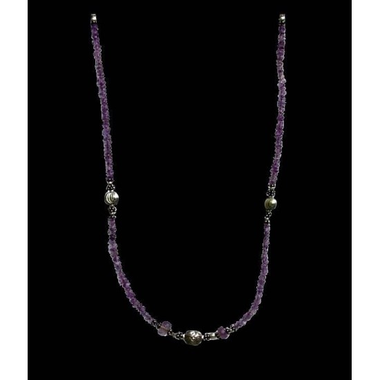 Indian silver - Creation Amethyst Necklace,Silver necklaces and stones