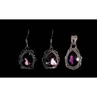 Indian silver jewellery - Indian Amethyst Pendant set