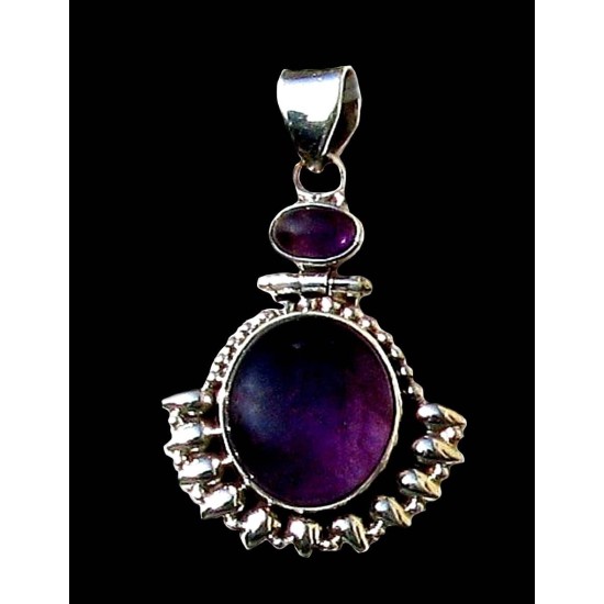 Indian silver jewellery - Indian Amethyst Pendant,Indian pendants