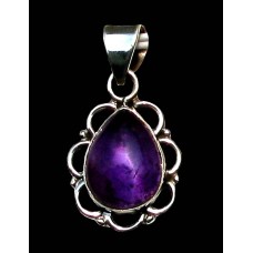 Bijoux indiens argent - Pendentif indien Améthyste Bijoux indiens argent - Pendentif indien Améthyste