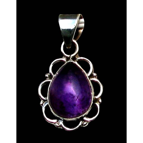 Indian silver jewellery - Indian Amethyst Pendant,Indian pendants