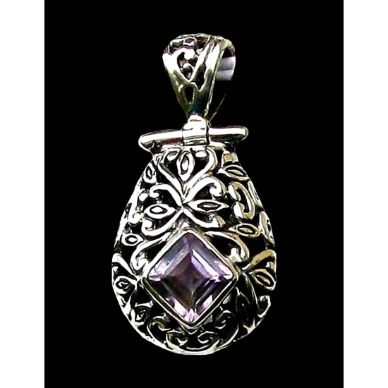 Indian silver jewellery - Indian Amethyst Pendant,Indian pendants