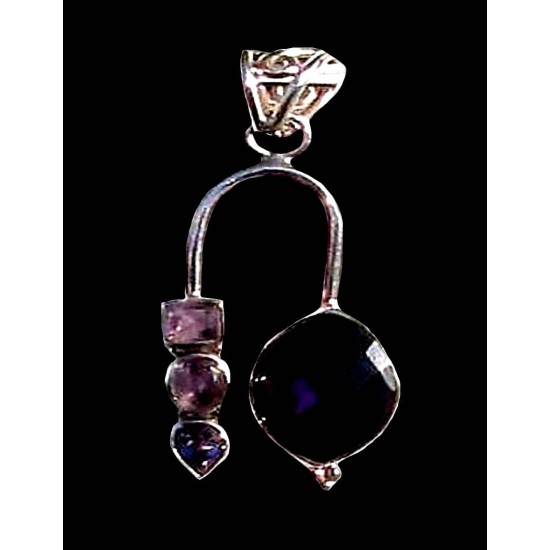 Indian silver Jewelry - Creation Amethyst Pendant,Silver pendants and stones