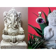 Bijoux indiens argent - Pendentif indien Améthyste