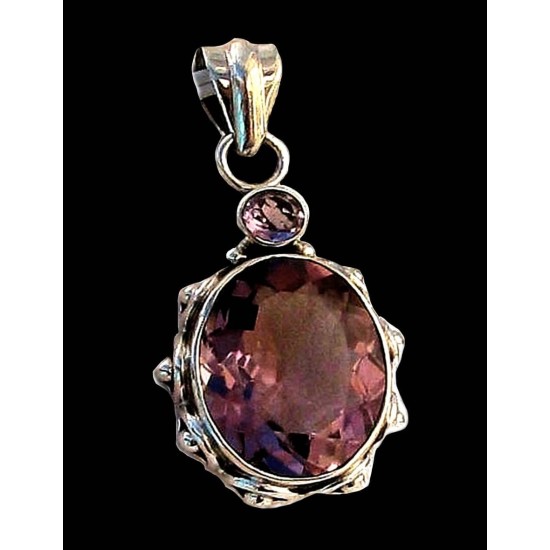 Indian silver jewellery - Indian Amethyst Pendant (PE-AM-456C) Indian silver jewellery - Indian Amethyst Pendant,Indian pendants