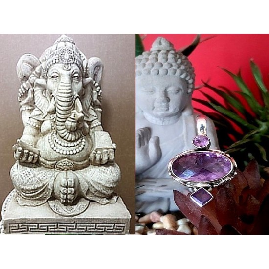 India silver jewellery - Indian Amethyst Pendant,Indian pendants