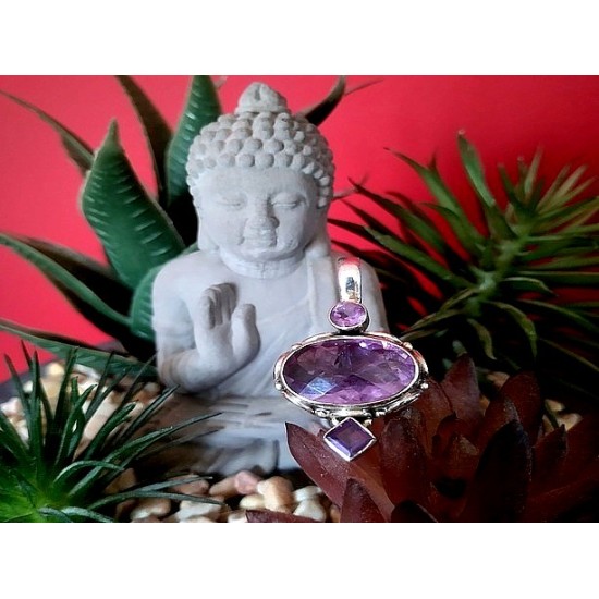 India silver jewellery - Indian Amethyst Pendant,Indian pendants