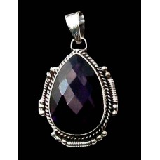 Bijoux indiens argent - Pendentif indien Améthyste Bijoux indiens argent - Pendentif indien Améthyste