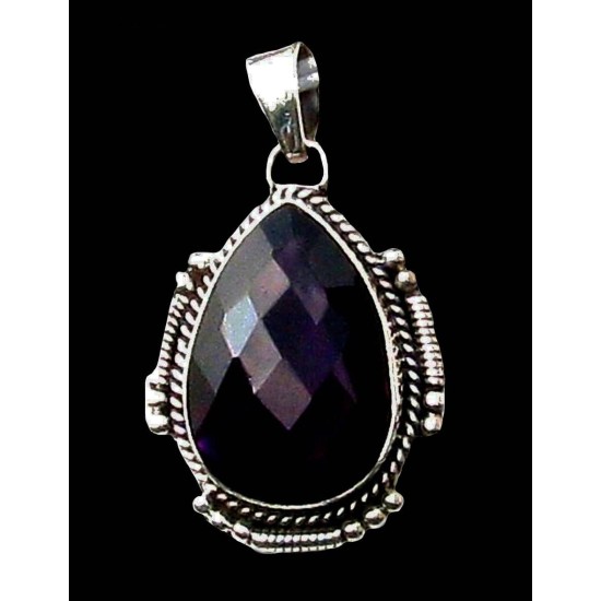 Indian silver jewellery - Indian Amethyst Pendant,Indian pendants