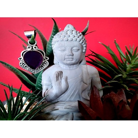 Indian silver jewellery - Indian Amethyst Pendant,Indian pendants