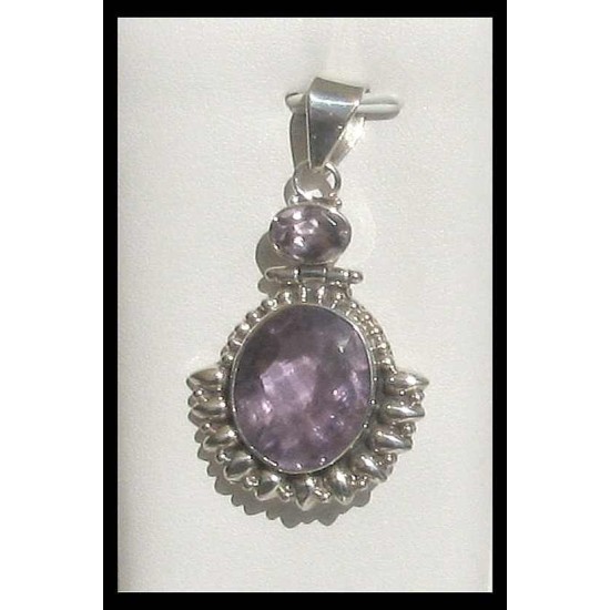 Indian silver jewellery - Indian Amethyst Pendant,Indian pendants