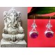 Indian silver jewellery - Earrings Amethyst Indian,Indian Earrings