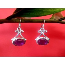Bijoux indiens argent - Boucles d'Oreilles indiennes Améthyste Bijoux indiens argent - Boucles d'Oreilles indiennes Améthyste