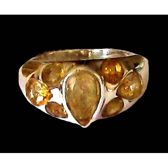 Indian silver jewellery - Indian Citrine Ring,Indian rings