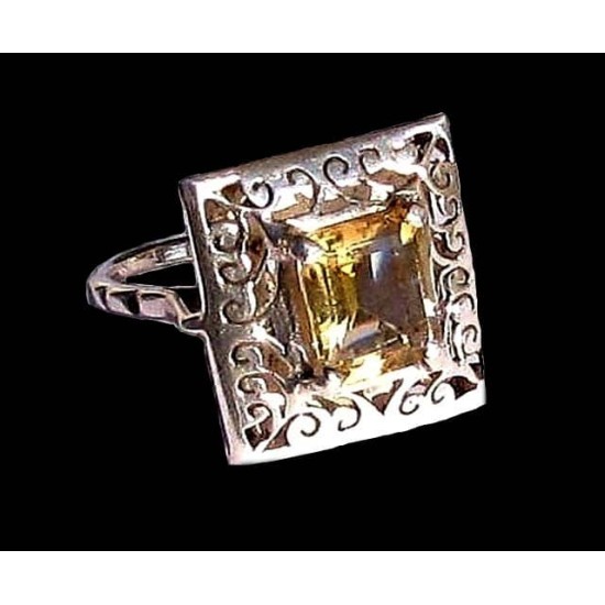 Indian silver jewellery - Indian Citrine Ring,Indian rings