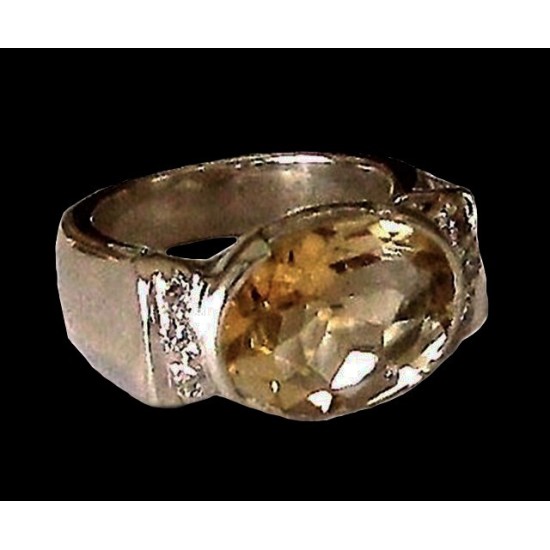 Bague Citrine - Bague indienne - Bijoux indiens,Bagues indiennes