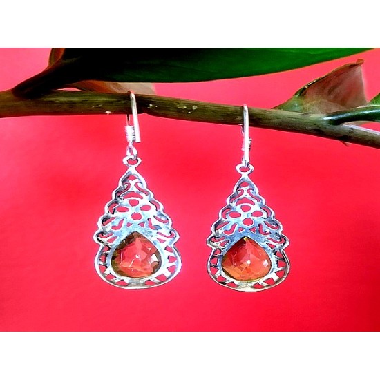 Indian silver jewellery - Indian Earrings Citrine,Indian Earrings