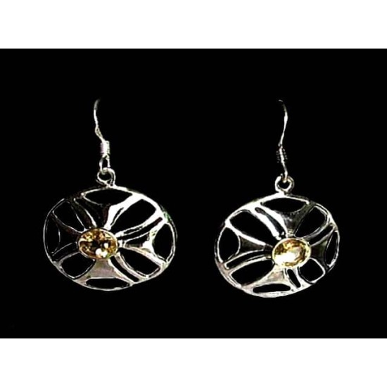 Boucles d oreilles indiennes Citrine - Bijoux indiens,Boucles d Oreilles indiennes