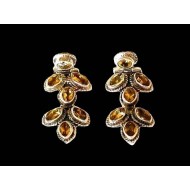 Boucles d'oreilles indiennes Citrine - Bijoux indiens