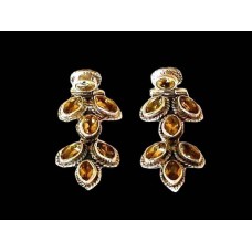 Boucles d'oreilles indiennes Citrine - Bijoux indiens Boucles d'oreilles indiennes Citrine - Bijoux indiens