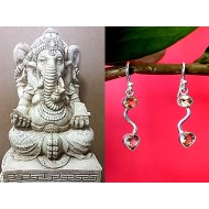 Bijoux argent citrine - Boucles d'oreilles indiennes