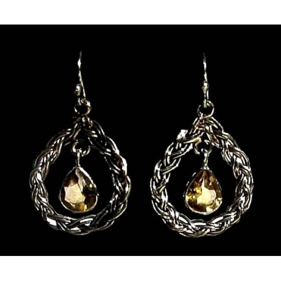 Indian silver jewellery - Indian Earrings Citrine,Indian Earrings