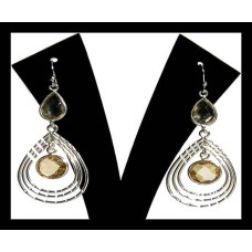 Boucles d'oreilles indiennes Citrine - Bijoux indiens Boucles d'oreilles indiennes Citrine - Bijoux indiens