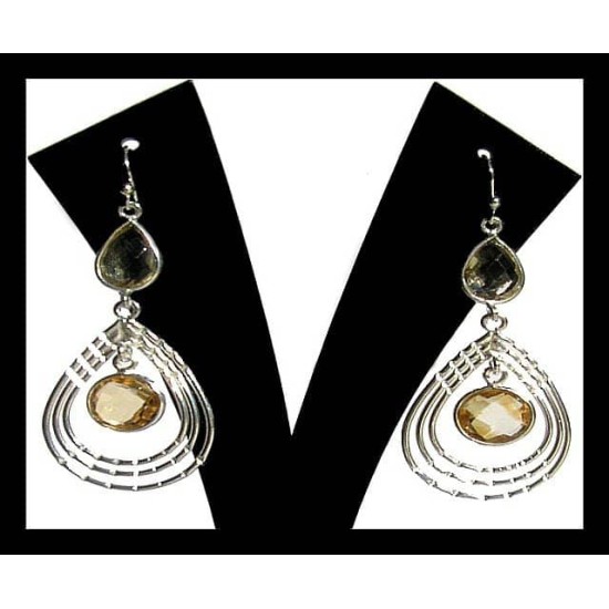 Boucles d oreilles indiennes Citrine - Bijoux indiens,Boucles d Oreilles indiennes