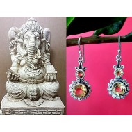 Boucles d'oreilles indiennes Citrine - Bijoux indiens