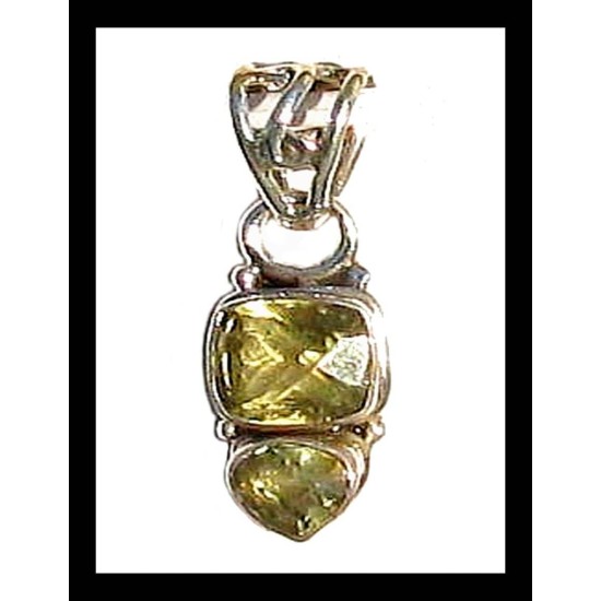 Indian silver jewellery - Indian Citrine Pendant,Indian pendants