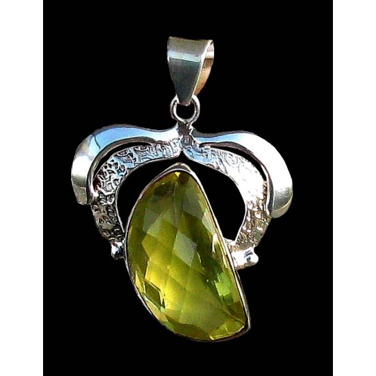 Indian silver Jewelry - Creation Citrine Pendant,Silver pendants and stones